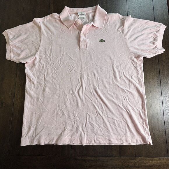 Lacoste Shirt Mens 7 Pink Short Sleeve Polo Golf Outdoors Lightweight Casual - Picture 1 of 7